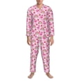 thumbnail image 3 of Naloa Cute Flamingo Men’s Pajamas Set - Long Sleeve Button Down Sleep Shirt and Pajama Bottoms Sleepwear Set-X-Large, 3 of 7