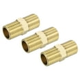 thumbnail image 1 of Unique Bargains G1/2 Male Thread Brass Pipe Fitting 50mm Length Hex Connector Pipe Adapter 3 Pack, 1 of 5