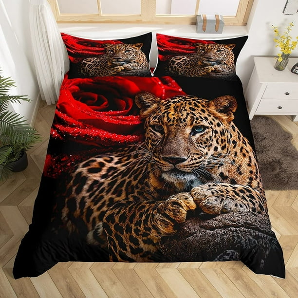 Funda de edredón gemelo (sin relleno), Red Rose Wedding Valentine's day Bedding