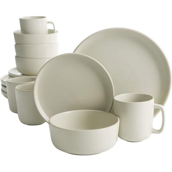 Gibson Home 127340.16R Dinnerware Sets, Service for Four (16pcs), Cream