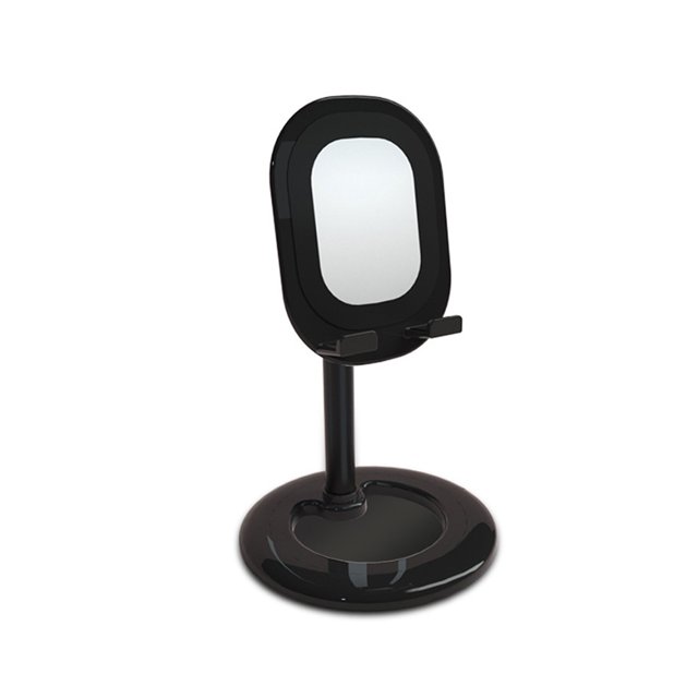 Amdohai F012 Multi-angle Phone Desktop Stand Holder Portable Tablet Aluminum Alloy Holder Compatible with All iPhone Smart Cell Phone Tablet iPad for Bed Black