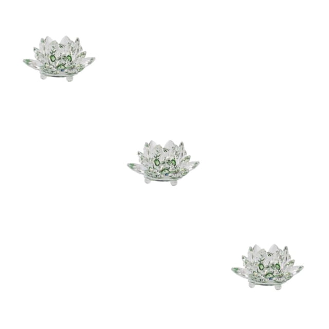 Cateissary Cristal Flor de loto Piedras naturales Minerales Feng Shui Esfera Cristales Colección de flores Recuerdos Verde Type1 NO1