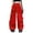 Red, variant on Kiijoy Girls High Rise Wide Leg Cargo Pants Baggy Active Trousers Streetwear, Sizes 12-13