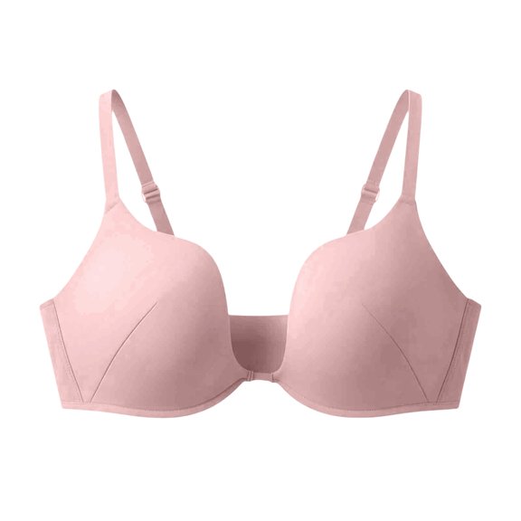 Ohufall Plus Size Bra for Women Push Up V Neck Bras Thin Strap Seamless Solid Color Bras