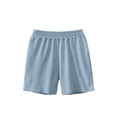 thumbnail image 2 of NAISIBABY Boys Girls Summer Shorts, Kids Unisex Cute Solid Color Comfy Active Shorts Light Blue 8 T, 2 of 8