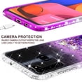 thumbnail image 5 of For Samsung Galaxy A11 Case Liquid Glitter Quicksand Phone Case Cover w/ Tempered Glass Screen Protector for Girls Women - Clear/Purple, 5 of 5