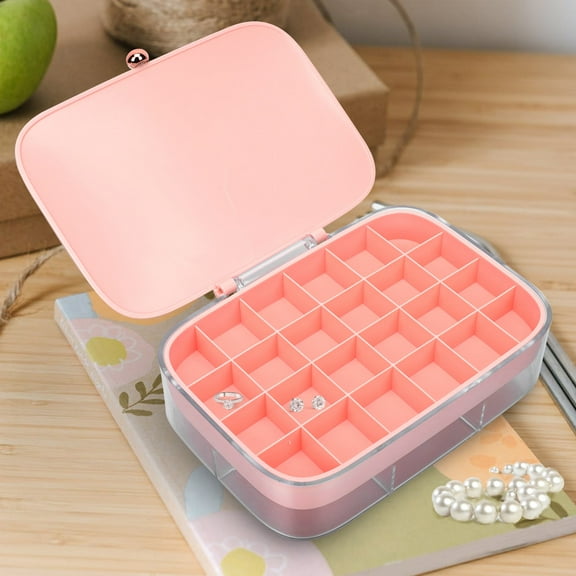 WHAMVOX  Velvet Earring Container Multi-layer Jewelry Box with Lid