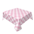 thumbnail image 2 of YFYANG Square Polyester Table Cloth, 54" x 54" Reusable Table Cover Kitchen Dining Room Pink Vintage Plaid Texture Decorative Tablecloths for Tables of 2-4 People, 2 of 8