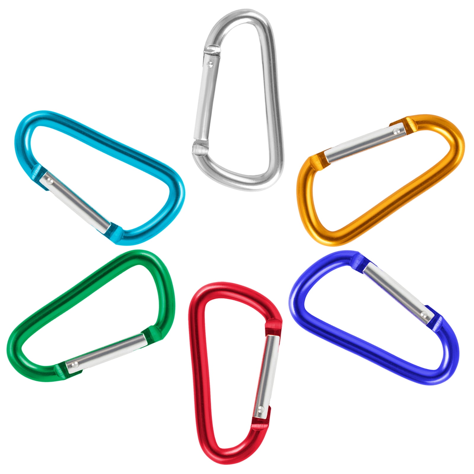 GOGO 24 Pcs Carabiner Keychain Heavy Duty D-Shaped Carabiner 3 inch Aluminum Clip Camping Carabiner - Assorted