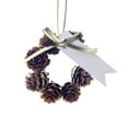 thumbnail image 5 of Pinecone Wreath under $5! Cagogo Mini Pinecone Christmas Wreath, Rustic Natural Ornament, Hanging Tree Decoration, Fireplace Mantel Decor, Holiday Window Accent, Set of Two Wreaths, 5 of 9