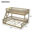 thumbnail image 2 of Harper & Bright Designs Twin XL Over Queen Wood Bunk Bed, Bunk Bed Frame with Ladder and Guardrails, Walnut, 2 of 12