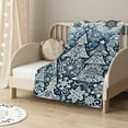 thumbnail image 2 of nygtbtfer Throw Blanket for Couch Christmas Trees and Blue Soft Fuzzy Plush Blanket Bedding Cozy Lightweight Blue and Tree Blanket for Couch Sofa Bed Office for Kids and Adults White, 2 of 6