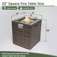 thumbnail image 5 of Spaco 24" Square Propane Gas Fire Pit Table, 50000 BTU Fire Pit with Tile Tabletop and Beautiful Wicker Base for Patio, Backyard, Brown, 5 of 17