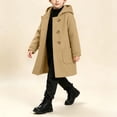 thumbnail image 4 of RYRJJ Kid Girls Single Breasted Trench Coat Winter Warm Long Peacoat Long Sleeve Hooded Jacket Outwear with Pockets, 4 of 9
