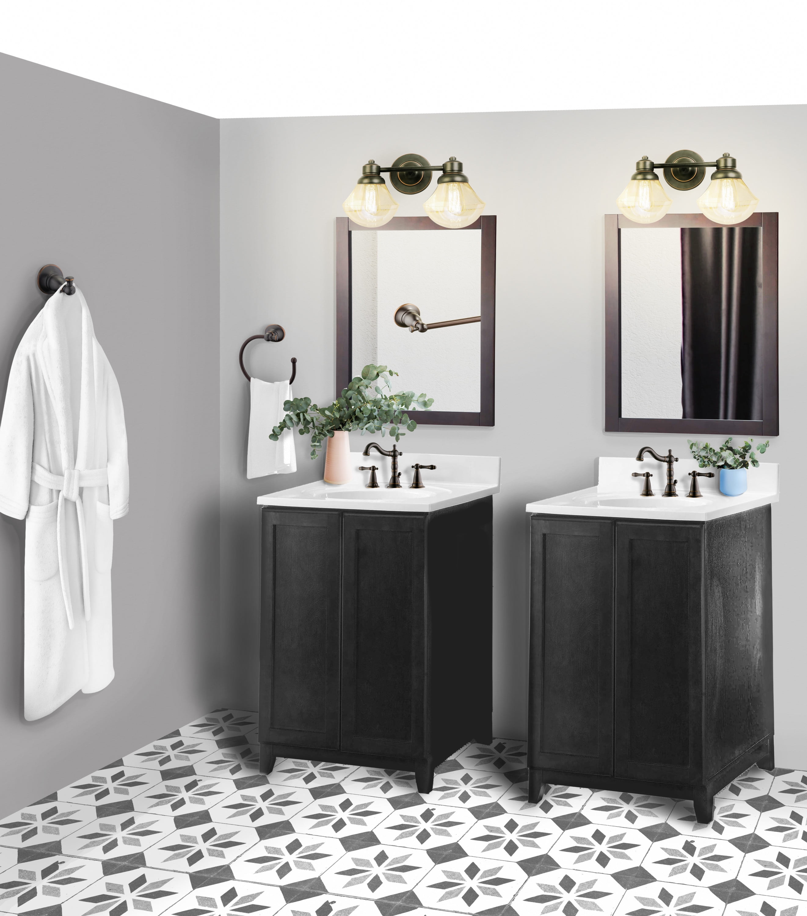 Design House 523324 Oakmont Traditional Widespread 2-Handle Bathroom Faucet with Valve, Oil Rubbed Bronze