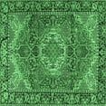 thumbnail image 1 of Ahgly Company Indoor Square Medallion Emerald Green Traditional Area Rugs, 7' Square, 1 of 4