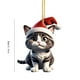 thumbnail image 2 of Adorno de gato para coche | Colgante para árbol de Navidad | Decoración navideña para el hogar | Adorno colgante de acrílico para el espejo retrovisor del coche o el árbol de Navidad, 2 of 2