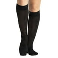 On The Go Women's Opaque Black Trouser Knee High Socks, 3 pack