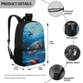 thumbnail image 4 of Uorisanigo Blue Turtle 17 inch Kids Backpack for School Lightweight Durable Casual Daypack Preschool Elementary Kindergarten BookBag for School, Camps and Travel, 4 of 6