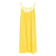 thumbnail image 5 of Bramtres Sundresses for Women 2025,Midi Dresses,Ladies Solid Color Round Neck Sleeveless Hollow Chiffon Sling Dress,Beach Dress,Flowy Dresses,Modest Dresses,Yellow Dress,S, 5 of 6