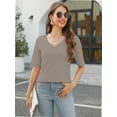 thumbnail image 4 of Fashion Solid Color Women Summer Casual Top Office Blouse, 4 of 6
