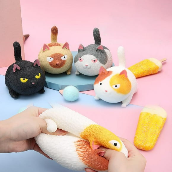Neinkie Squeeze Fidget Toy Cute Kitten Puppy Hamster Pinch Toy Anxiety Relief Soft TPR Decompression Toy Slow Rebound Vent Ball Toy Children Toy Gift