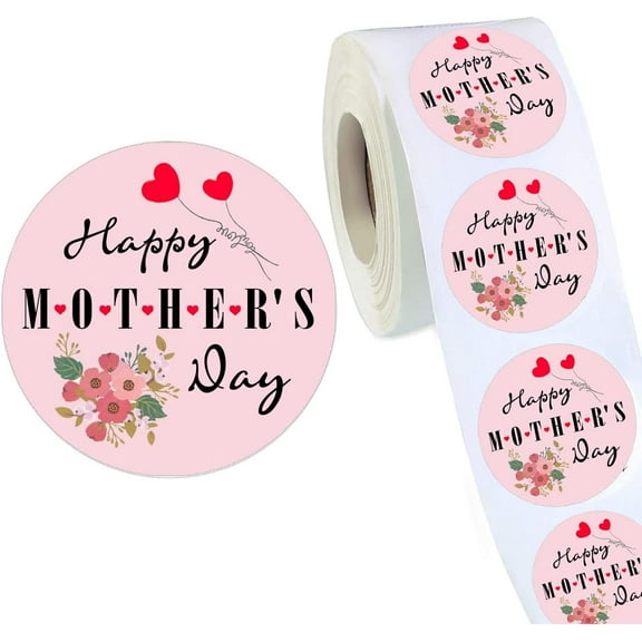 Happy Mother's Day Stickers 1.5inch Mother's Day Gift Decoration Tag Labels for Envelope Seals Gift Wrap Boxes 500Pcs