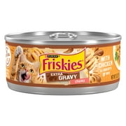 (12 pack) Purina Friskies Extra Chunky Gravy, Soft Chicken, Wet Cat Food, 5.5 oz Cans