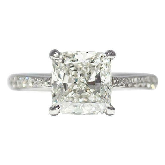 HeartsAndYou 1.2ct Princess Cut Moissanite Engagement Ring for Women Accents Solitaire 18k White Gold Over Silver