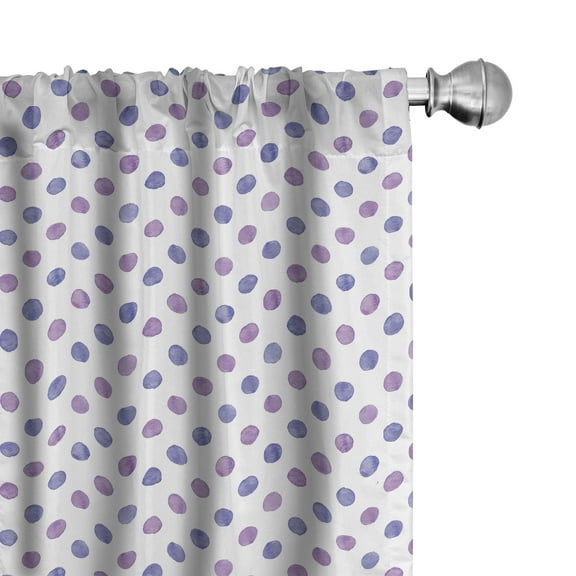 Ambesonne Purple Curtains, Watercolor Polka Dots, Pair of 28"x63", Lilac Blue