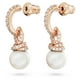 thumbnail image 3 of Pendientes Swarovski originalmente en forma de gota de perlas en tono oro rosa, 3 of 5