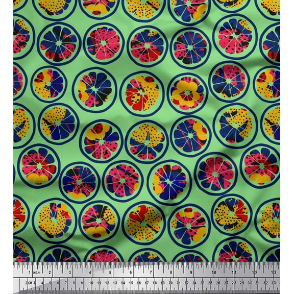 Soimoi Cotton Duck Fabric Lemon Slice & Texture Fabric Prints by Yard 42 Inch Wide