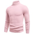 thumbnail image 2 of FRSASU Men's Turtleneck Sweaters Cozy Wool Blend Mid-Weight Slim Fit Highneck Pullover Sweaters Pink, 2 of 6