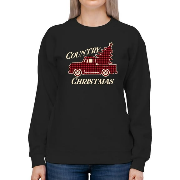 Country Christmas Plaid Truck Women's Sweatshirt