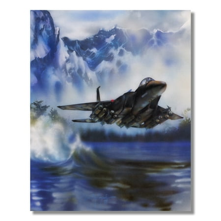 Air Force F-15 Fighter Jet Low over Water Military Wall Picture 8x10 Art (United States Best Fighter Jet)