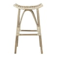 thumbnail image 4 of SAFAVIEH Leda Contemporary Rattan Bar Stool with Foot Rest, Grey White Wash, 4 of 7