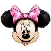 MINNIE MOUSE Pink Bow Jumbo Head Shape 28" Mylar Balloon Foil Party Supplies Decorations Balloons