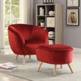 thumbnail image 2 of Pouf Aisling ACME en velours rouge, 2 of 2