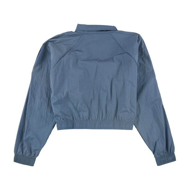 Reebok Womens Cropped Windbreaker Jacket, Blue, Small