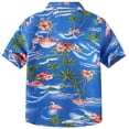 thumbnail image 2 of SSLR Big Boys Flamingos Hawaiian Shirt Button Down Shirt Short Sleeve Luau Shirt for Kids, 2 of 8