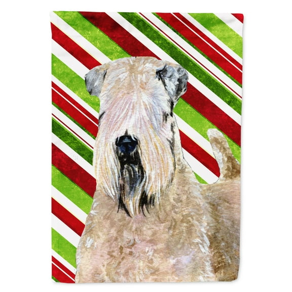 Carolines Treasures SS4562-FLAG-PARENT Wheaten Terrier Soft Coated Candy Cane Holiday Christmas Flag multicolor