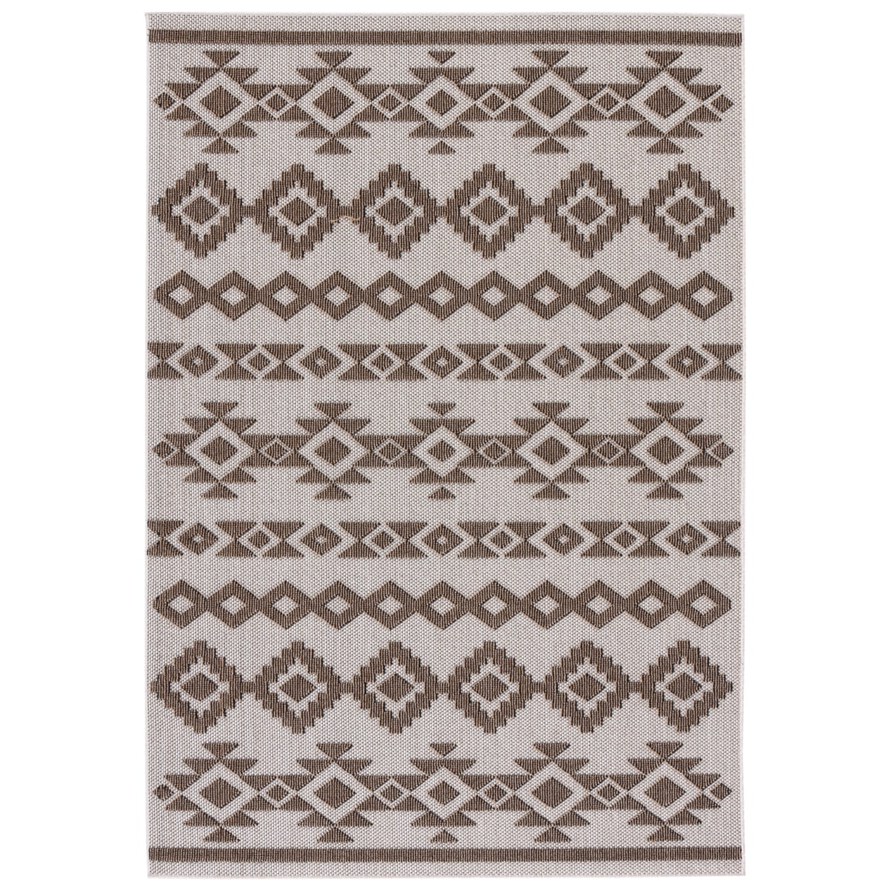 SAFAVIEH Global Caitriona Diamond Indoor/Outdoor Area Rug, Beige/Dark Beig, 8' x 10'