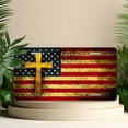 thumbnail image 4 of American flag cross Funny Personalized License Plate Rust-proof Stainless Steel Metal License Plate Suitable For Men And Women 12.2" x 6.2", 4 of 6