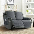 thumbnail image 6 of TAOCOCO Anti-Slip Loveseat Recliner Slipcover,2-Seat Sofa Cover Qulited Recliner Couch Covers Dark Gray, 6 of 8