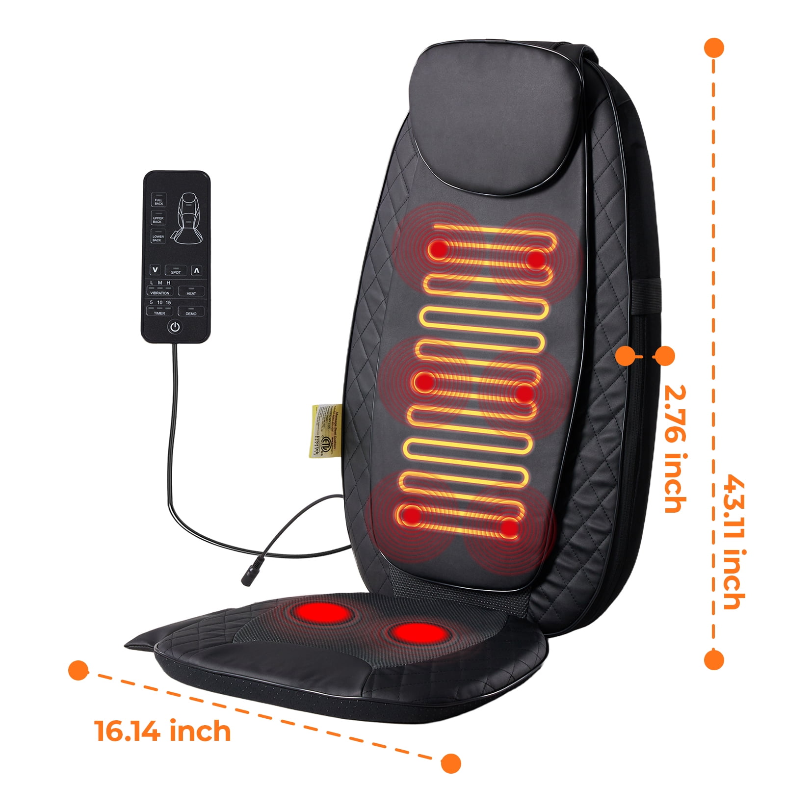 Alvantor Back Massagers with Heat, Gifts for Men, Women, Electric Deep Tissue Kneading Full Body Massage Chair for Back Pain, Home, Office Use