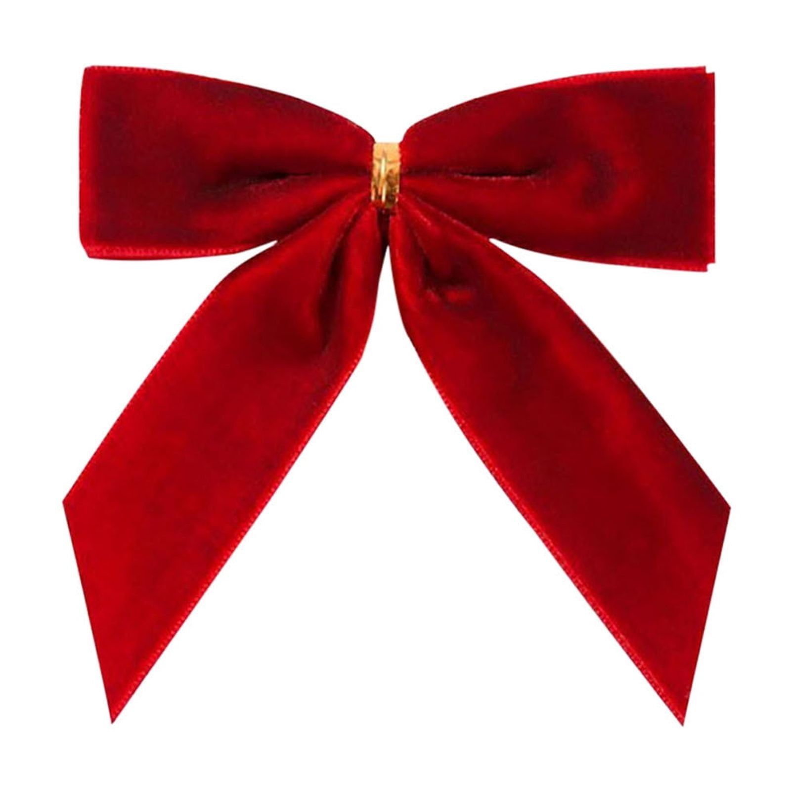 24pcs Velvet Christmas Bows for Christmas Tree Wreath Gift Wrap Crafts Wedding Party Bows for Snack Baking Candy Bags Home Decoration 3.54inx3.54in