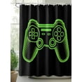 thumbnail image 2 of Shower Curtain Video Games Controller Bathroom Curtains with Hooks, Waterproof Fabric Black Green Gaming Console Bath Shower Curtains Set for Bathroom Bathtubs Decor 36x72 Inch, 2 of 8