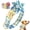Blue, variant on Pet Artist Big Flower Dog Personalized Collar Nylon Customized Pet ID Name Number Engraved S-L