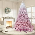 thumbnail image 1 of CazToi 4.5ft Christmas Tree Pink Gradient Artificial Tree Pre-Lit with LED Lights Holiday Decor, 1 of 14