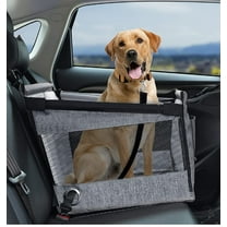 XZKING Dog Car Seat for Large Dogs, Car Booster Seat for Pet Travel with Waterproof Pad, Half seat Dog Hammock,Harness Hook, Breathable Mesh, and Adjustable Backseat Safety Belt